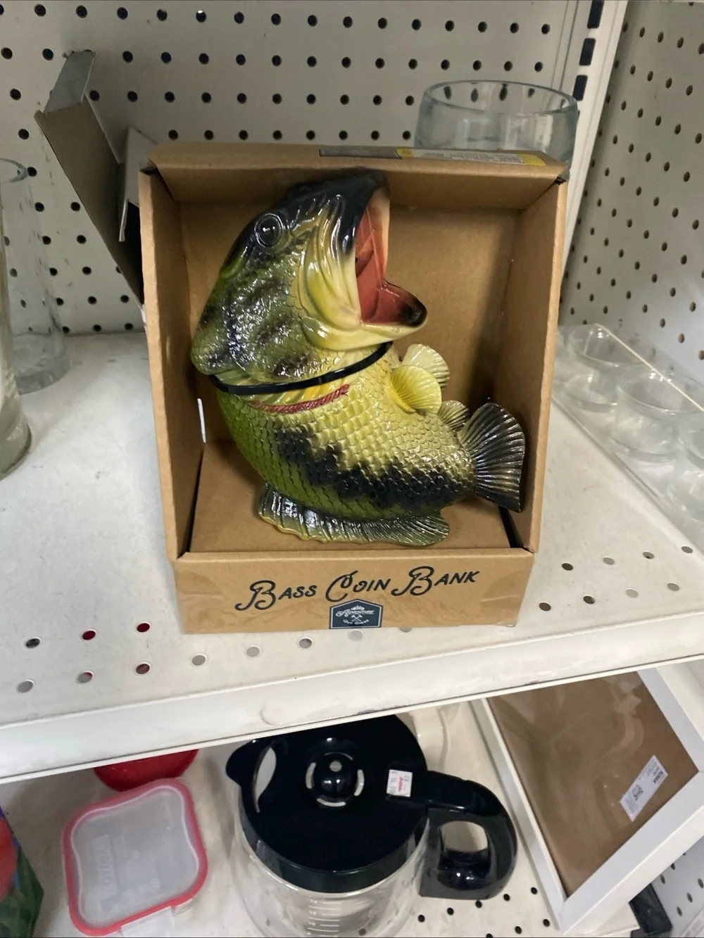 Bass Coin Bank Mouth Adventure is Out There 7 inches6 inches Resin Brand New